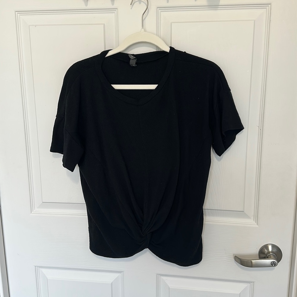 black front tie tee